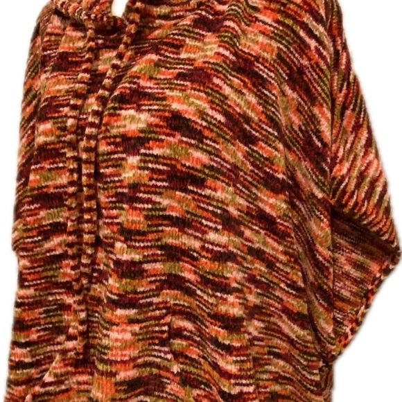 Women’s Poncho Oversized Multicolor Chenille Soft One Size Cozy Hood NEW* NWOT - Picture 13 of 14